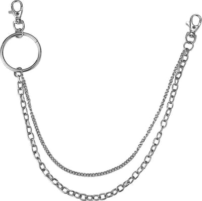 Fako Bijoux® - Sleutelketting - Broekketting - Portemonnee Ketting - 49cm - Zilverkleurig