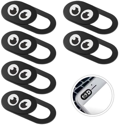 Universeel Webcam Cover - Privacy Schuifje - Set van 12 Auto Dunne Camera Slide Cover - Webcam Slide - Webcam Shutter - Schuif voor Binnencamera en Webcam - voor Mobiele Telefoon en Notebook - 28x11mm - Zwart