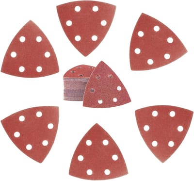 Driehoekig Schuurpapier met Bevestiging, 93 x 93 x 93 mm, 6 Gaten, 60/80/120/180/240/400, Geschikt voor Schuurmachines, Duurzaam en Efficiënt Schuren