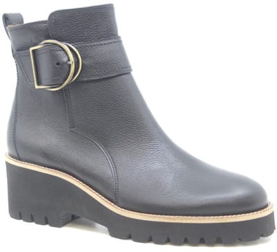Paul Green 9763 Enkellaarsjes - Enkelboots met rits - Dames - Zwart - Maat 40