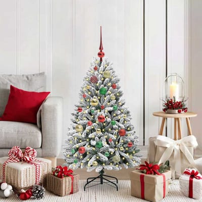 vidaXL - Kunstkerstboom - 120 - cm - 150 - LED's - Warmwit - PVC - en - Staal