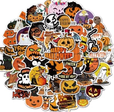 Halloween Stickers - set 50 stuks - Laptop Stickers - Stickervellen