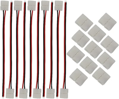 Allecto - 2-polige LEDstrip-connector - Soldeervrij - Geschikt voor 8