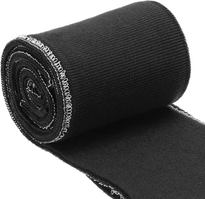 Elastische Manchetten - Geribbelde Band - Kleding Repareren - Hoge Elasticiteit - 80 x 7 cm - Zwart