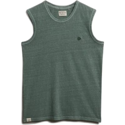 Superdry T-shirt Classic Cotton Linen Tanktop M6010954a Khn Olive Branch Green Mannen Maat - S