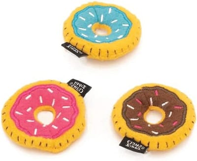 Hondenspeelgoed Donuts - Piepspeeltjes Hond - Spelen en Kauwen - Niet-giftige Materialen - 3 stuks - Meerkleurig