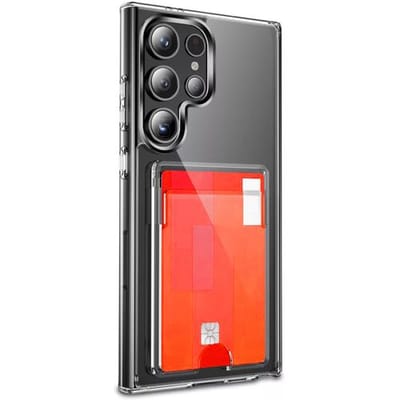 ShieldCase TPU hoesje met pasjeshouder geschikt voor de Samsung galaxy S25 Ultra hoesje - doorzichtige Back cover - TPU / Siliconen telefoonhoesje met ruimt voor een pasje (transparent)