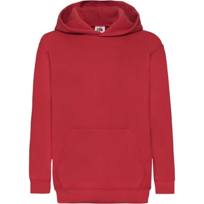 Fruit Of The Loom Kinder Unisex Sweatshirt Met Capuchon / Hoodie (Rood)