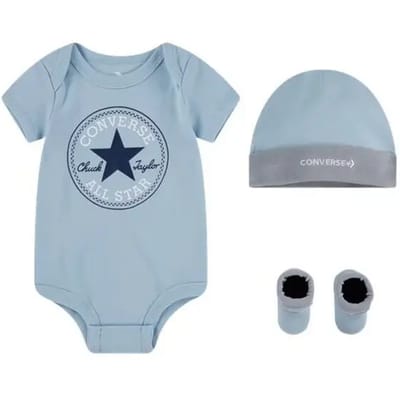 Set muts + romper + slofjes voor babyjongens Converse Classic CTP