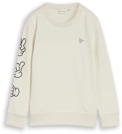 Tom Tailor - Basic sweatshirt met print - Maat 92/98 - greyish white