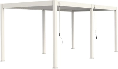 Orion terrasoverkapping - 360x530 cm - Wit - Luxe / Vrijstaande / Aluminium lamellen overkapping - Tuinprieel / Carport / Veranda / Pergola