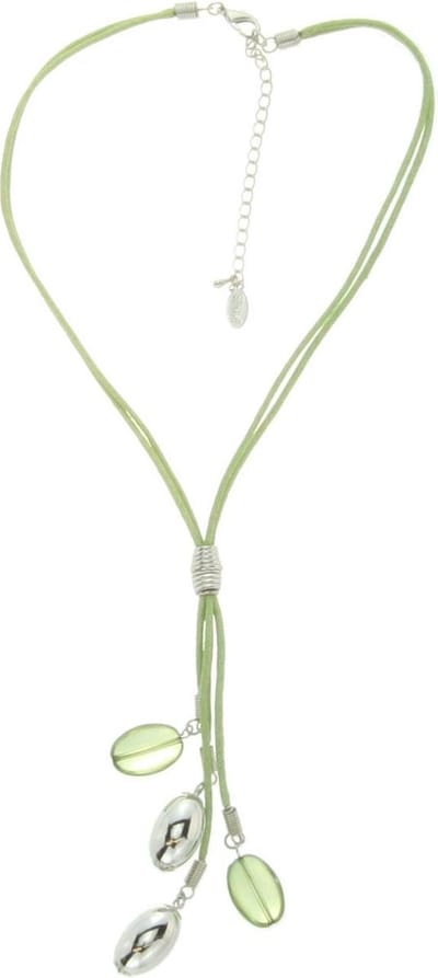 Behave - Korte licht groene Y-ketting dames met ovale hanger - 40 cm + verlengketting