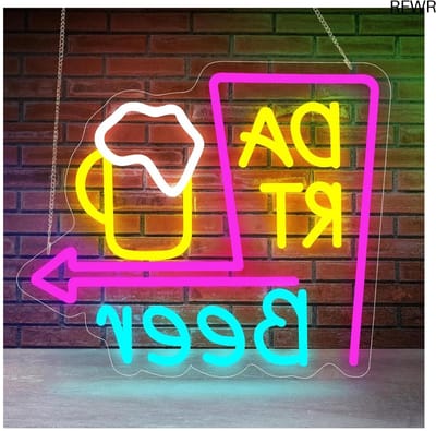 RFWR® Dart neon wanddecoratie met USB en dimbaar LED licht voor gaming room en feestdecoratie