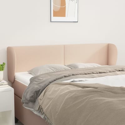 vidaXL - Hoofdbord - met - randen - 147x23x78/88 - cm - kunstleer - cappuccinokleur