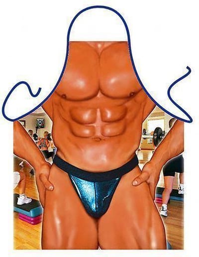 Benza Schort Super Lichaam/Mister Fitness - Sexy/Leuke/Grappige/Mooie Keukenschort