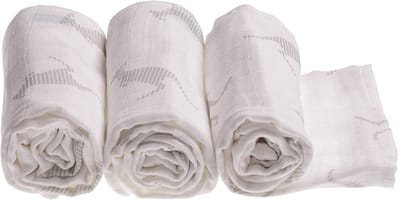Allecto - Zachte mousseline doek - Spuugdoeken voor baby - 70 x 70 cm - Set van 3 - Katoenen luiers - Grey Kanga - Uniseks