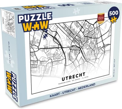 Puzzel Kaart - Utrecht - Nederland - Legpuzzel - Puzzel 500 stukjes