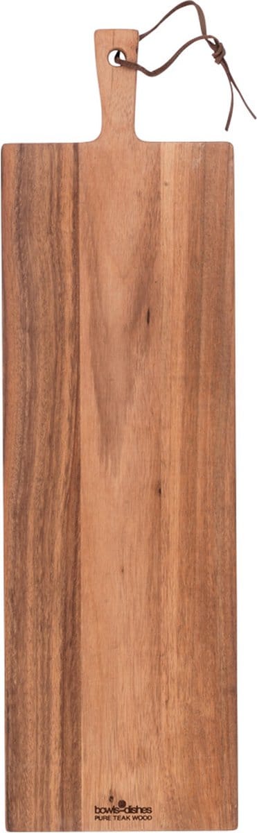 Bowls and Dishes Pure Teak Wood Borrelplank | Tapasplank | Serveerplank 69 x 20 x 2 cm | BBQ cadeautip!