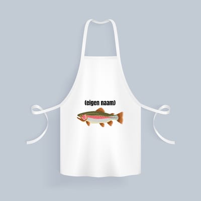 Akyol - vis met eigen naam Keukenschort - Vis - vissen liefhebbers - iemand die houdt van vissen - verjaardag - cadeau - kado - 82 bij 71 cm