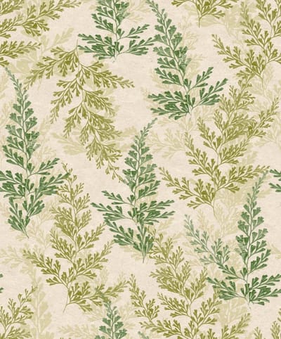 Herbarium - Scandinavisch Vliesbehang - Natuur - Bloemen - Groen - 10,05 x 0,53 M.
