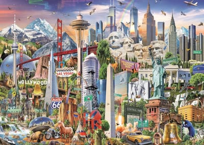 Puzzel 1000 Stukjes voor Volwassenen en Kinderen - Noord-Amerika Symbolen 70x50 cm