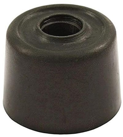 Kleine Zwarte Deurstopper - 4 stuks - Vloer of Muur Gemonteerd - 28mm Diameter