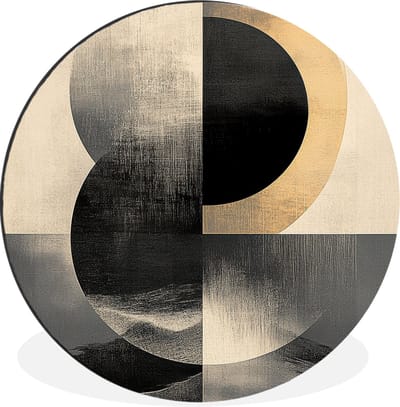 WallCircle - Wandcirkel - Muurcirkel - Cirkels - Schaduw - Abstract - Aluminium - Dibond - 30x30 cm - Binnen en Buiten