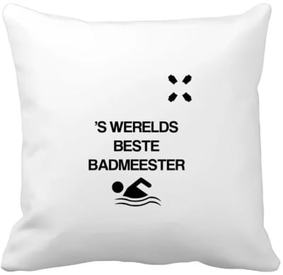 Akyol - 's werelds beste badmeester Kussen hoes - Badmeester - badmeesters - s werelds beste badmeester - zwemmen - zwemdiploma - cadeau - kado - gift - geschenk - vaderdag - lifeguard - 40 bij 40 cm