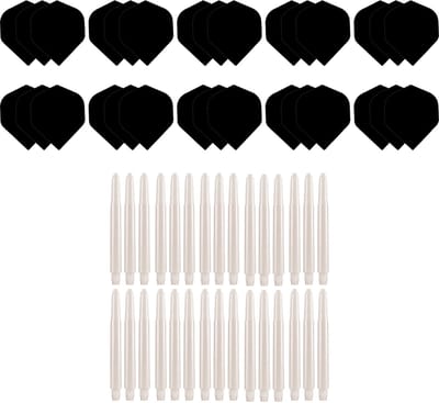 Dragon Darts Dart Flights en Dart Shafts - Multipack - 20 Sets - 60 Stuks - Extra Stevig - Darts Flights - Darts Shafts - Medium Wit