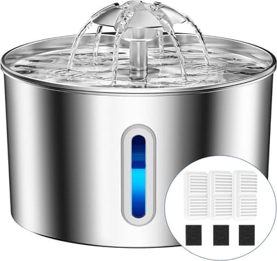 Octav8® Drinkfontein Kat - Automatische Waterfontein - Drinkbak Kat - Roestvrij staal - 2.2 L