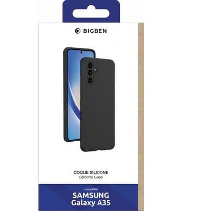 Bigben Connected, Hoesje geschikt voor Samsung Galaxy A35 - Siliconen SoftTouch Anti-Shock, Zwart
