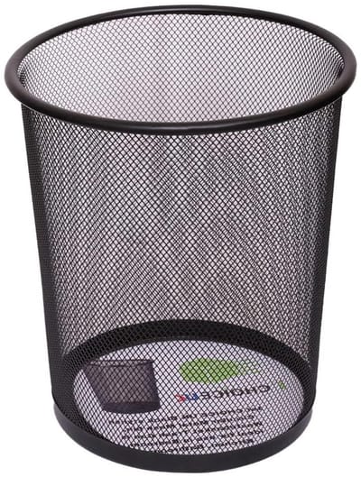 Afvalbak Papier - Prullenbak Kantoor - Werkruimte Opruimen - Geperforeerd Mesh Design - 26cm x 245cm x 19cm - Zwart