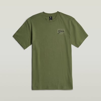 G-Star Raw Script Gr R T Polo's & T-shirts Heren - Polo shirt - Khaki - Maat M