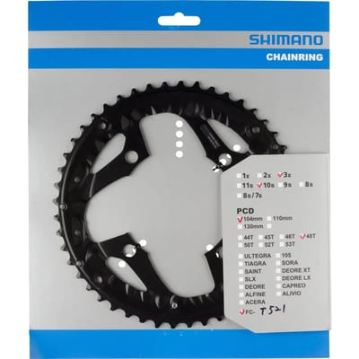 Shimano FC-T521 Kettenblad 36T - 3x10-Speed - 104 mm BCD - 4-Gaats - Aluminium - Zwart