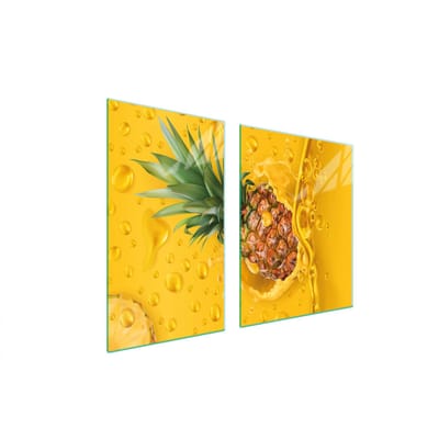 TMK ArtDeko Serie - Snijplank van Gehard Glas - 100x52 cm - Ananaspatroon - Veelzijdig Gebruik