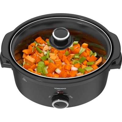 Tomado TSC3501B - Slowcooker - 3,5 liter - Keramische binnenpan - 3 warmtestanden - Warmhoudfunctie - Zwart