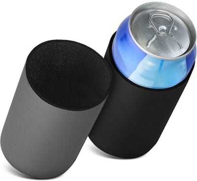 Famanu – 2x 500ml Can blikjeskoeler - Voor bier- en frisdrankblikjes - Koeler voor drankblikjes in zwart/grijs