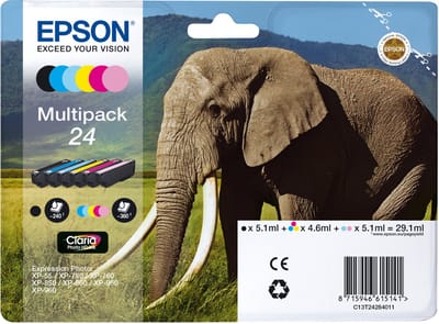 Epson Elephant multipack 6 kleuren 24 Claria Photo HD-inkt