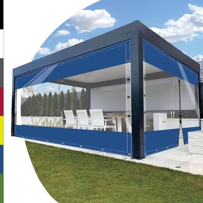 Transparant Zeil - Afdekzeil Waterdicht - Buiten Beschermen - Versterkte Oogjes - 18 x 12 Meter - Blauw