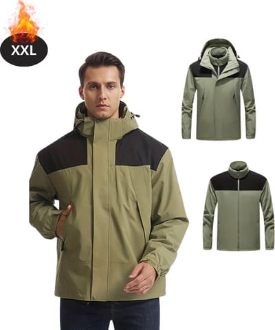 Livano Skipak - SkiBroek - Skijas - Ski Suit - Wintersport - Heren - Winter - Warm Fleece - Legergroen - Maat XXL
