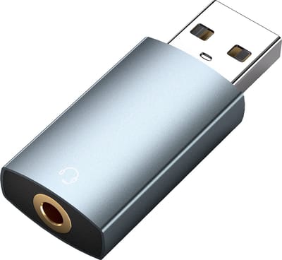USB naar 3,5mm Jack Audio Adapter van MMOBIEL – Externe USB Geluidskaart – USB-A naar Audio Jack - Microfoon en Headset Adapter – Externe TRRS Female USB Adapter voor Windows, Mac, PS5, PS4, Laptop