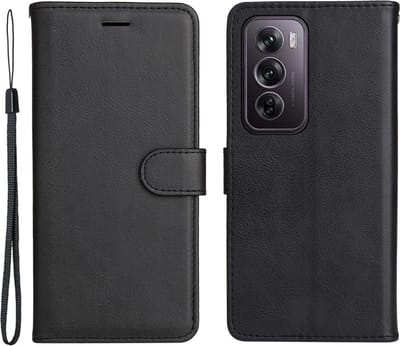 Coverup Hoesje - Geschikt voor OPPO Reno12 Pro Hoesje - Coverup Book Case - Zwart