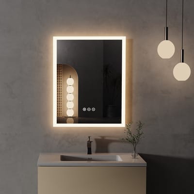 LUVODI LED-badkamerspiegel – 40 x 50 cm wandspiegel met verlichting – anticondens – 3 kleurtemperaturen