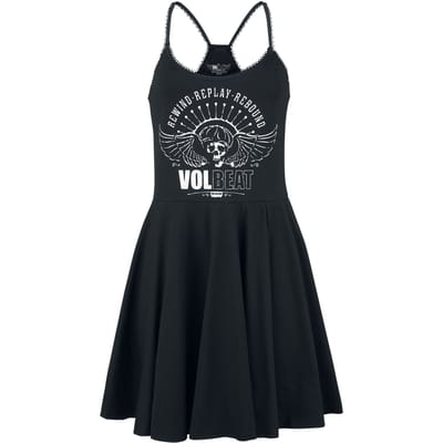 Volbeat Midi-jurk - Skull Wings - S tot 4XL - voor Vrouwen - zwart