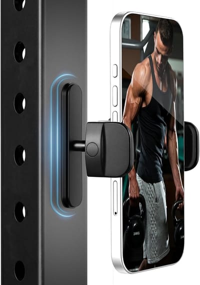 Verstelbare magnetische telefoonhouder voor de sportschool, antislip ontwerp, geschikt voor iOS en Android, ideaal voor fitness en training