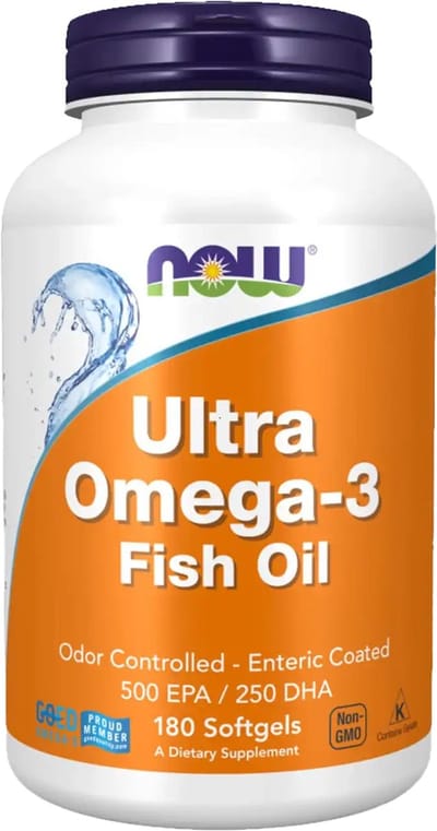 Ultra Omega 3, Enteric Coating - 180 softgels - Now Foods  - Visolie - Voedingssupplement