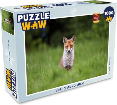 Puzzel Vos - Gras - Dieren - Legpuzzel - Puzzel 1000 stukjes volwassenen
