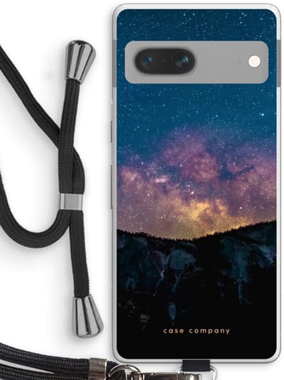 Case Company® - Hoesje met koord geschikt voor Google Pixel 7 hoesje met Koord - Travel to space - Telefoonhoesje met Zwart Koord - Bescherming aan alle Kanten en Over de Schermrand