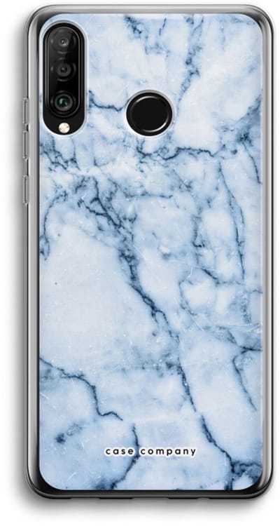 Case Company® - Hoesje geschikt voor Huawei P30 Lite hoesje - Blauw marmer - Soft Cover Telefoonhoesje - Bescherming aan alle Kanten en Schermrand