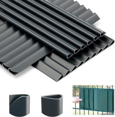 Bevestigingsclips voor privacy schermen, PVC strips voor dubbele roedes, grijs, ideaal voor raamdecoratie en verduistering